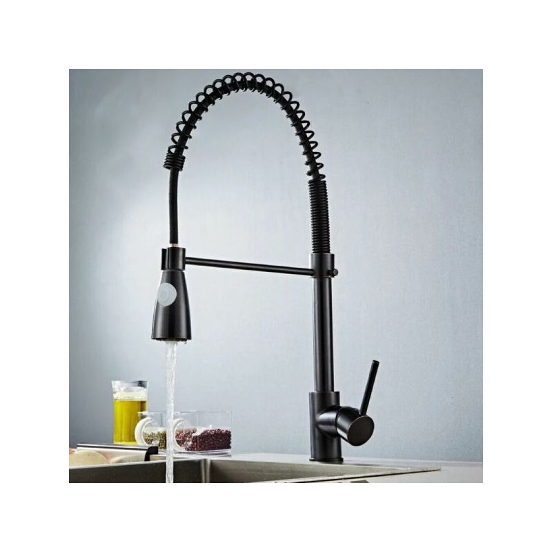 foto del prodotto rubinetto miscelatore cucina con doccetta a molla lavello isola canna alta 87465