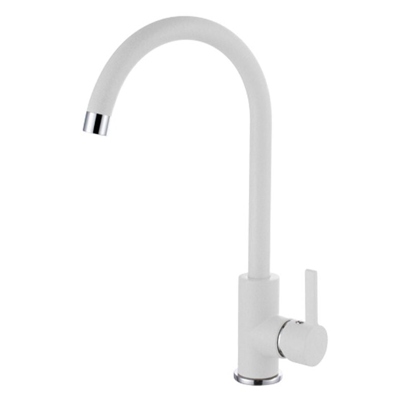 foto del prodotto rubinetto miscelatore cucina elleci canna alta monocomando bianco mgkc0168