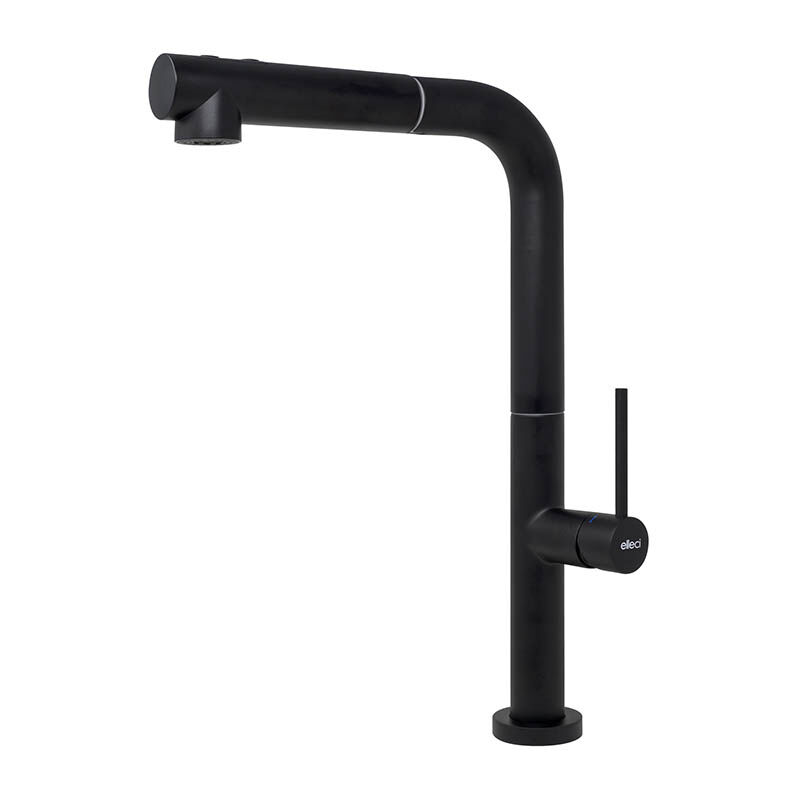 foto del prodotto rubinetto miscelatore cucina elleci flux keratek plus black matt mokflubk