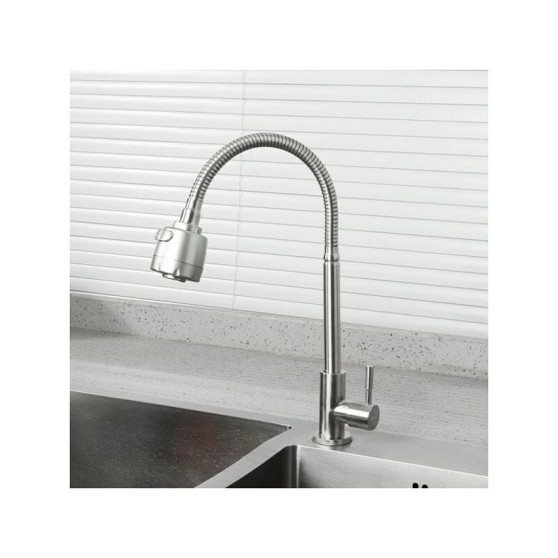 foto del prodotto rubinetto miscelatore cucina lavello lavabo doccetta inox satinato art. 52814