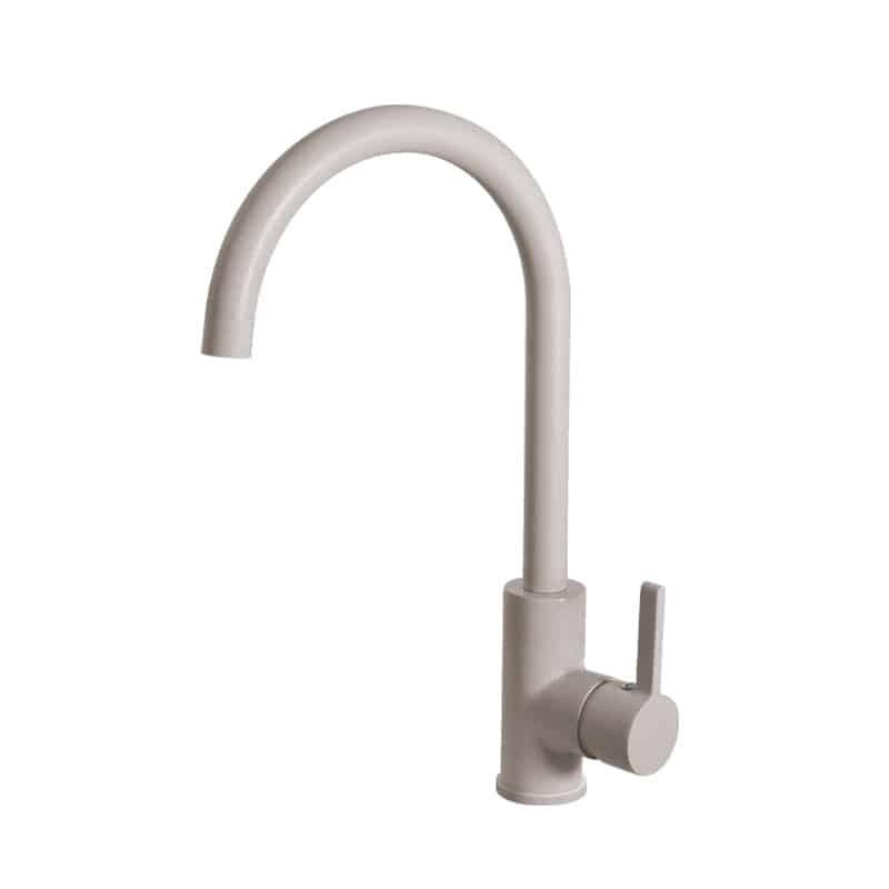 foto del prodotto rubinetto miscelatore cucina quareco monocomando canna alta girevole avena qmfc04av