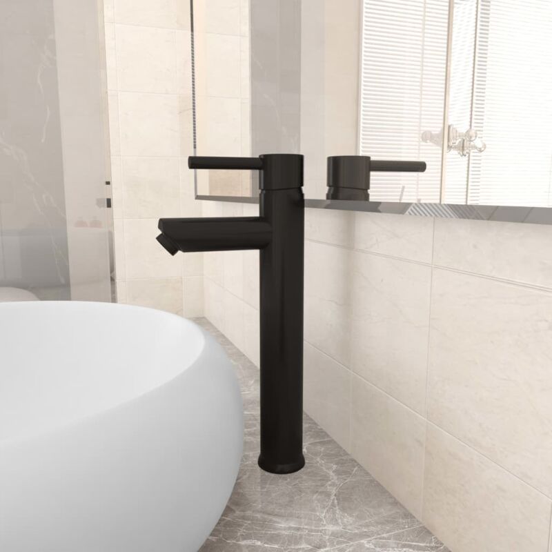 foto del prodotto rubinetto miscelatore da bagno nero 12x30 cm vidaxl