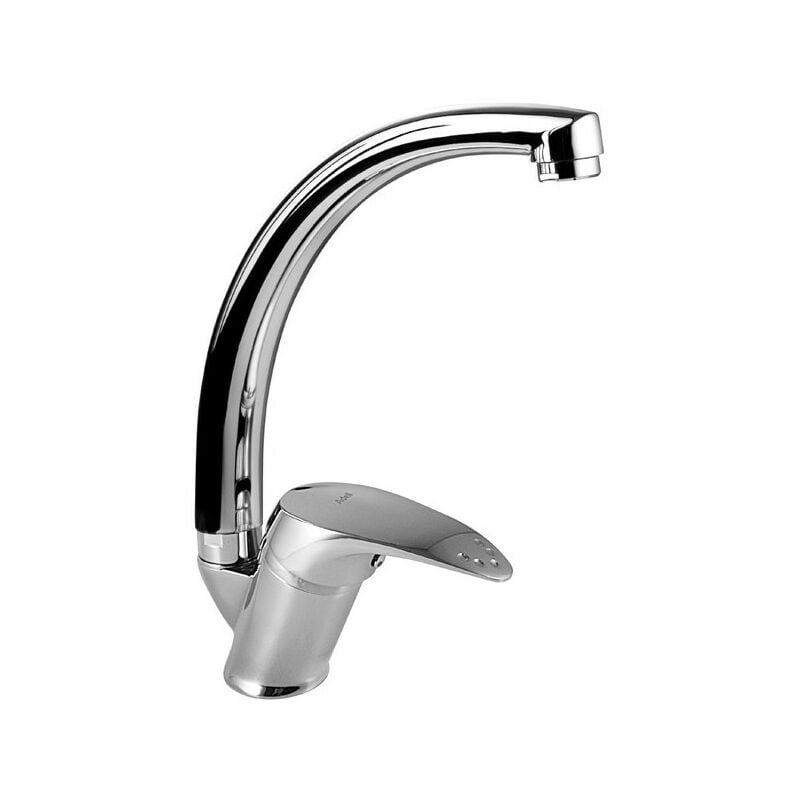 foto del prodotto rubinetto miscelatore da cucina canna in acciaio finitura cromo h.26x10,3 cm effez