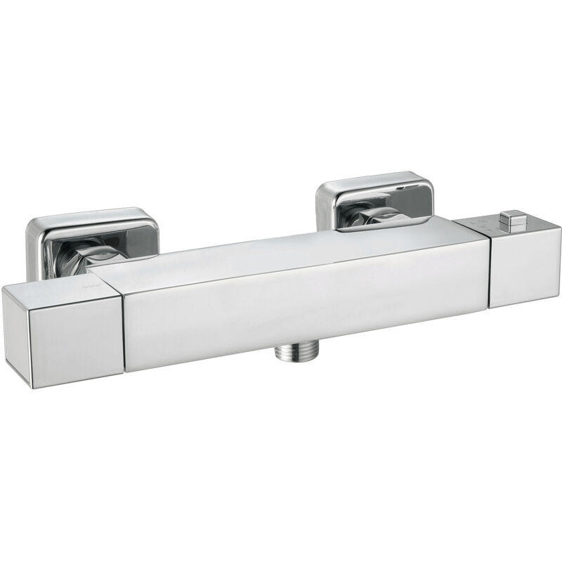 foto del prodotto rubinetto miscelatore doccia k2o chillout relax 26,2x6,3x7,1 cm in ottone cromato con miscelatore termostatico e due manopole