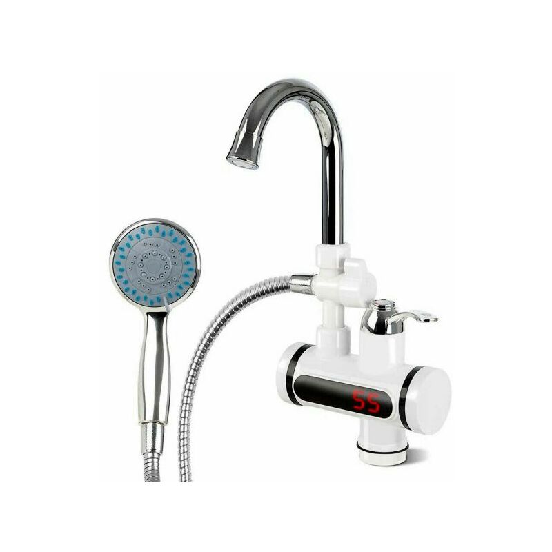 foto del prodotto rubinetto miscelatore elettrico acqua calda istantanea con display e doccetta