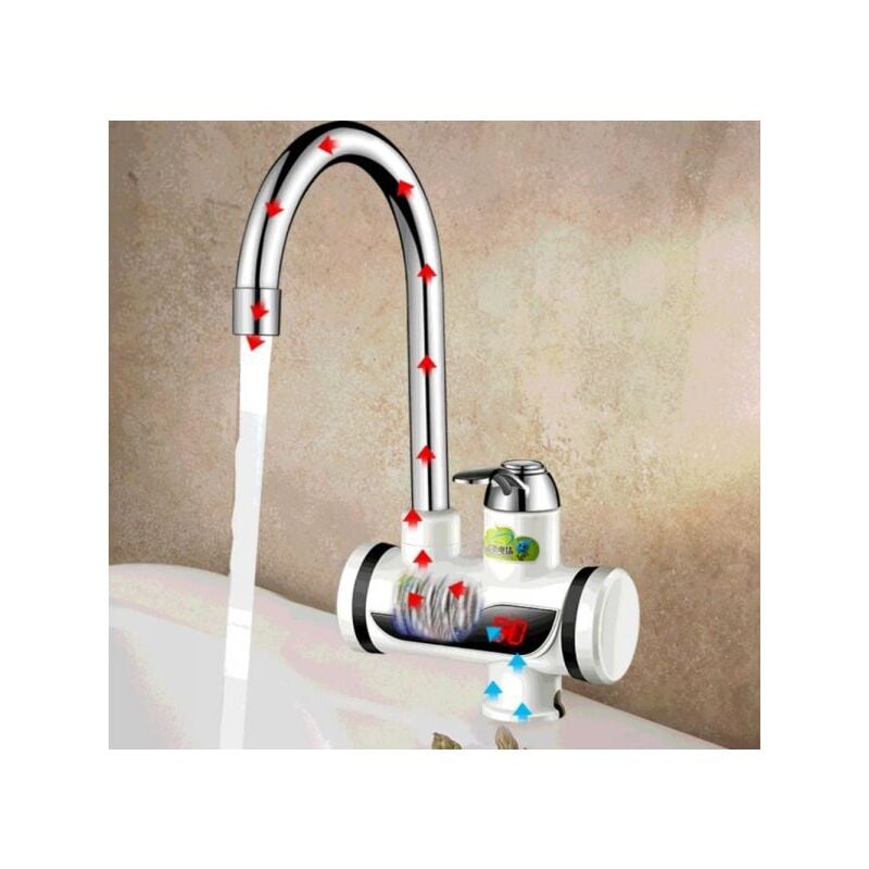 foto del prodotto rubinetto miscelatore elettrico spina caldaia acqua calda con display