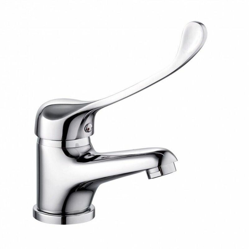 foto del prodotto rubinetto miscelatore lavabo comando a gomito leva lunga clinica 69205
