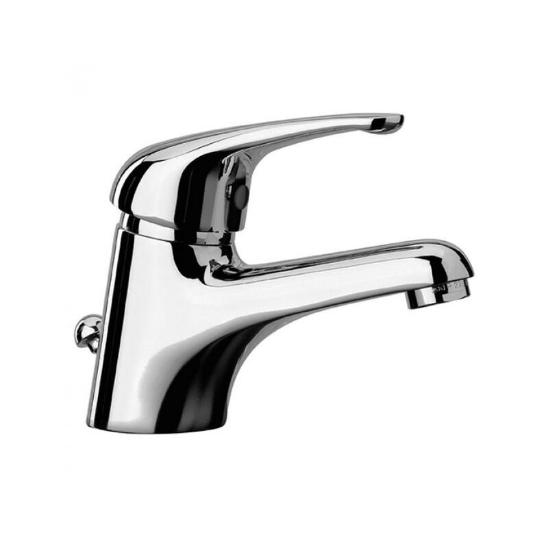foto del prodotto rubinetto miscelatore lavabo lavandino monoforo monocomando paini creta 100, pai 42cr211, con scarico automatico 1 pollice e 1 4
