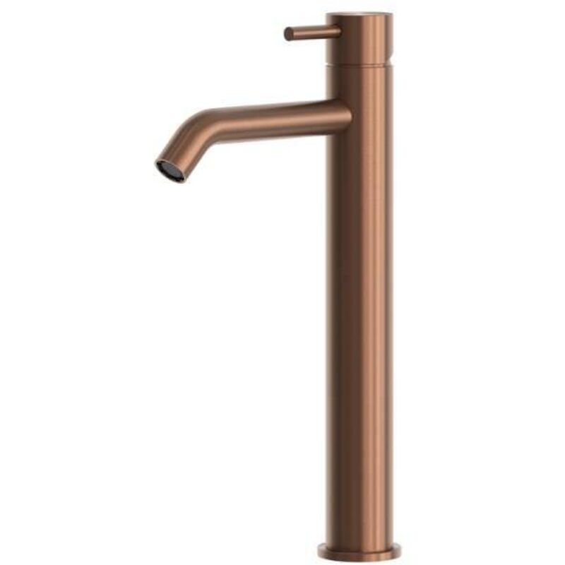 foto del prodotto rubinetto miscelatore lavabo oro rosa sined rubinetto lavabo levante alto oro rosa