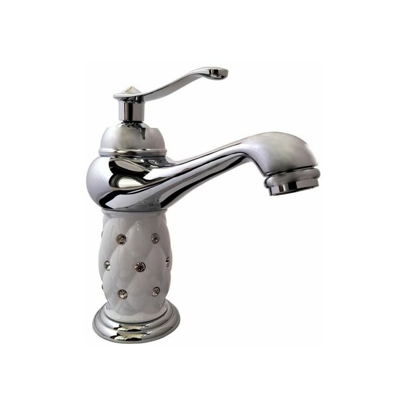 foto del prodotto rubinetto miscelatore monocomando bagno lavabo lavello con strass 52155