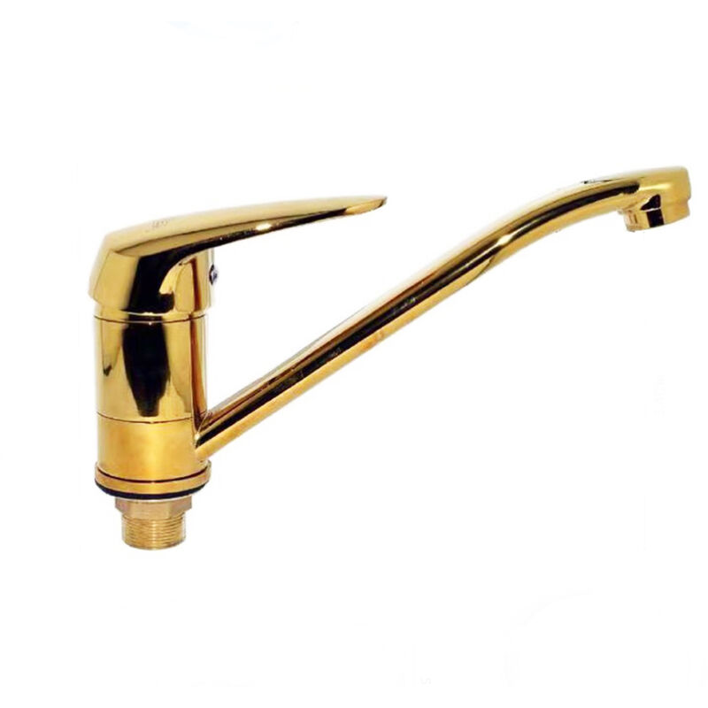 foto del prodotto rubinetto miscelatore monocomando lavello cucina canna bassa oro lucido 7184g