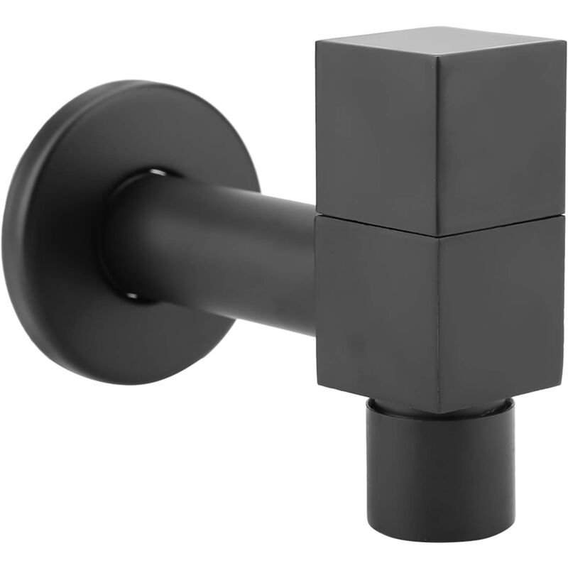 foto del prodotto rubinetto miscelatore per acqua fredda per lavatrice quadrato in ottone nero n. 2 - bebusingoto