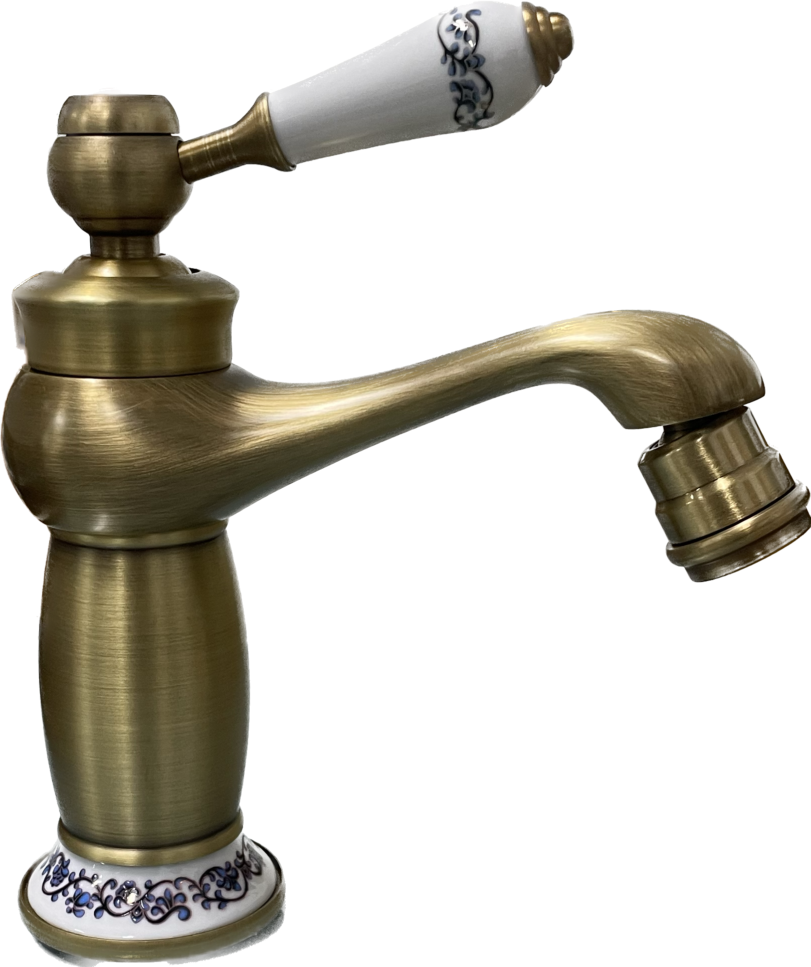 foto del prodotto rubinetto miscelatore per bidet bagno vintage bronzato con dettagli in ceramica