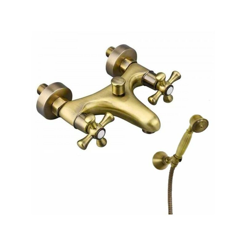 foto del prodotto rubinetto miscelatore vasca da bagno con doccetta vintage bronzo romo 59466