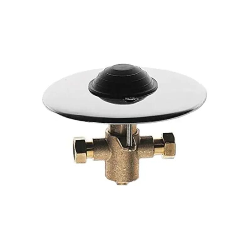 foto del prodotto rubinetto monoacqua temporizzato installazione incasso a pavimento con piastra in acciaio e pulsante in gomma 1 2 idral