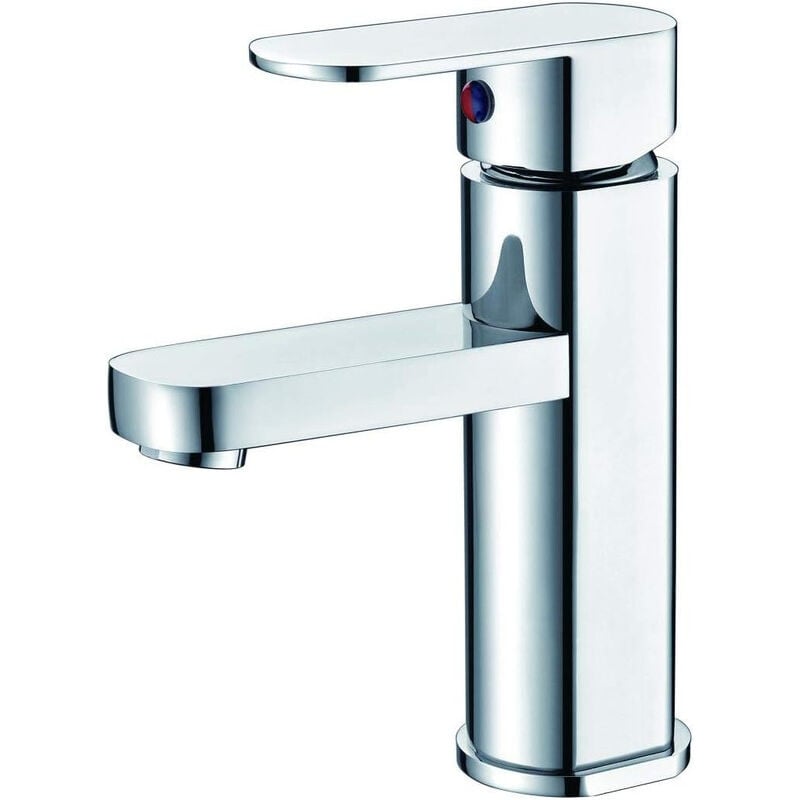 foto del prodotto rubinetto monocomando lavabo, ottone cromato con aeratore acqua calda e fredda rubinetti bagno per lavelli