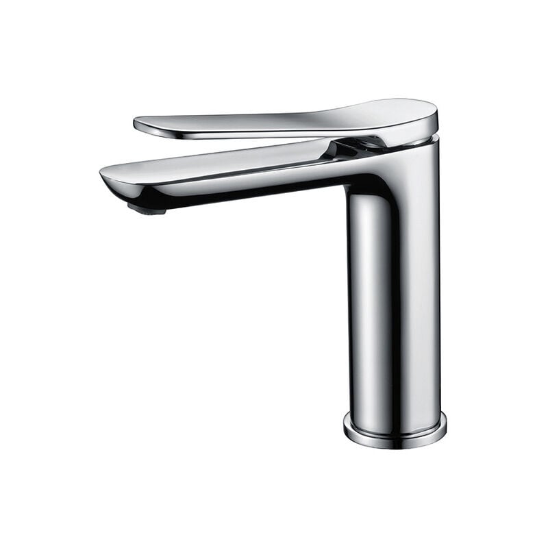 foto del prodotto rubinetto monocomando lavabo, rubinetti bagno con bocca corta colore cromo