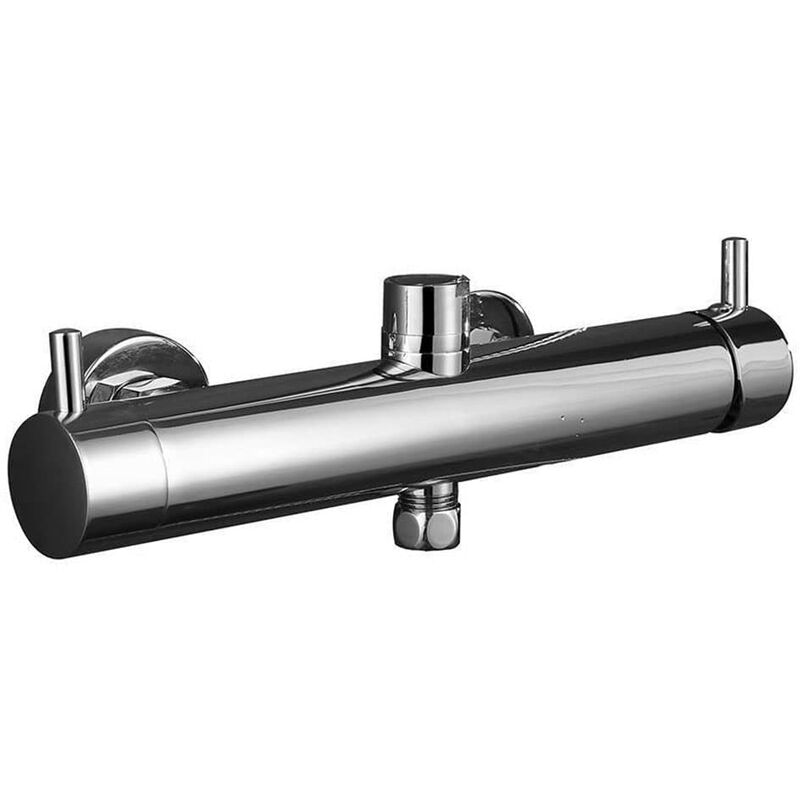 foto del prodotto rubinetto monocomando per colonna doccia tor ver, forma rotonda, realizzato in ottone e finitura cromata lucida, con deviatore integrato e maniglia