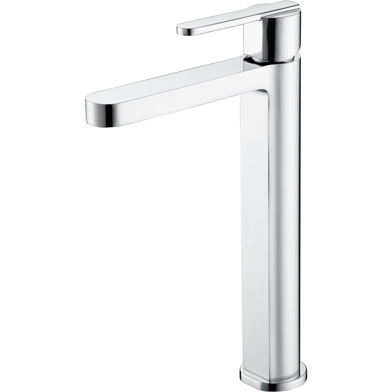 foto del prodotto rubinetto monocomando per lavabo con bocca alta rubinetto da bagno per lavelli con bocca alta per acqua calda fredda argento