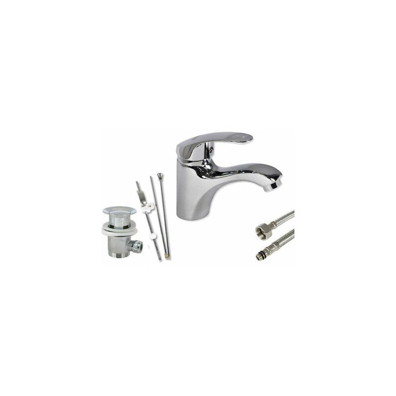 foto del prodotto rubinetto monoforo lavabo miscelatore monocomando da bagno ottone cromato 52328a
