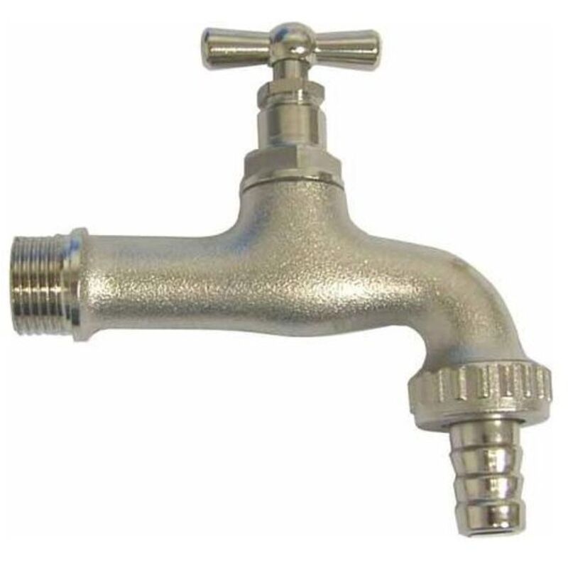 foto del prodotto rubinetto ottone nichelato vite 1 2' portagomma 3 4'