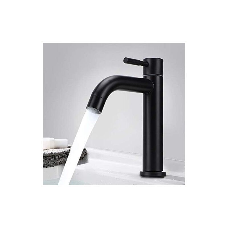 foto del prodotto rubinetto per acqua fredda in acciaio inossidabile nero opaco per cucina domestica in stile classico europeo filettatura maschio g1 2in 