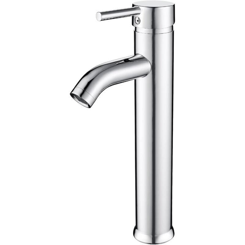 foto del prodotto rubinetto per bagno alto, miscelatore monocomando per lavabo, rubinetto per lavabo da appoggio, miscelatore per lavabo regolabile caldo e freddo,