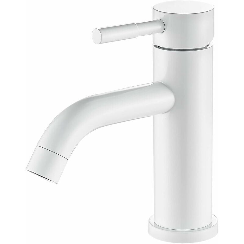 foto del prodotto rubinetto per bagno bianco, miscelatore per lavabo in acciaio inossidabile sollbry