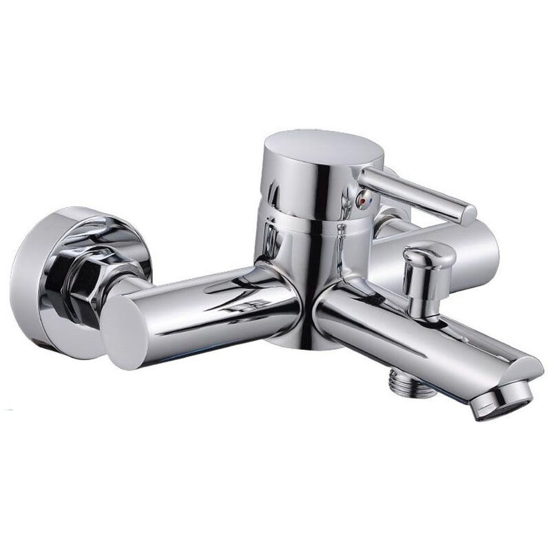 foto del prodotto rubinetto per bagno ultra moderno cromato lucido miscelatore orientabile per vasca