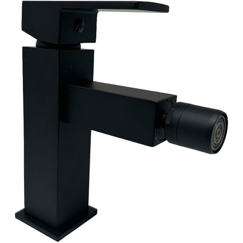 foto del prodotto rubinetto per bagno ultra moderno miscelatore orientabile bidet nero opaco rubinetteria