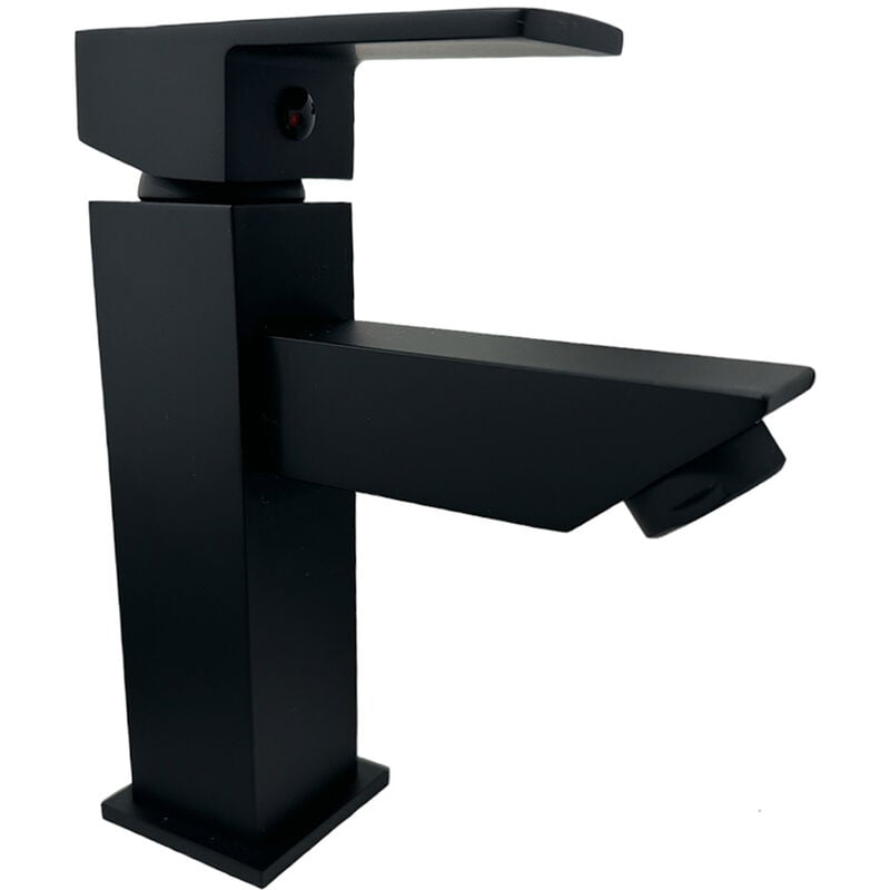 foto del prodotto rubinetto per bagno ultra moderno miscelatore orientabile lavabo nero opaco rubinetteria