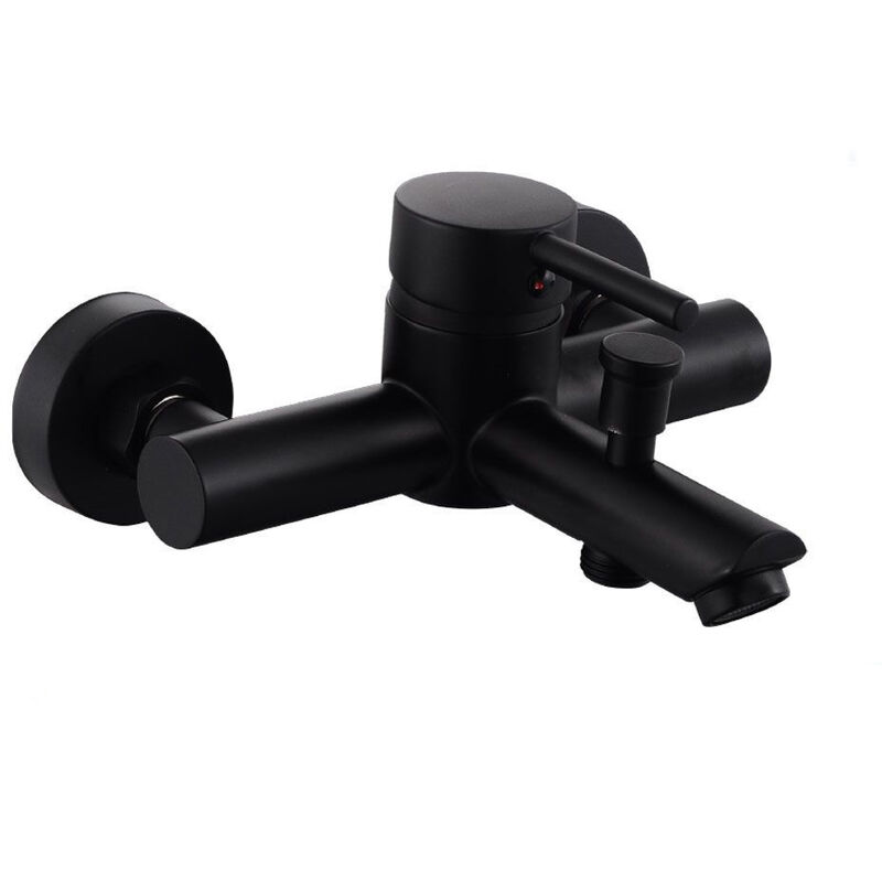 foto del prodotto rubinetto per bagno ultra moderno nero opaco miscelatore orientabile per vasca