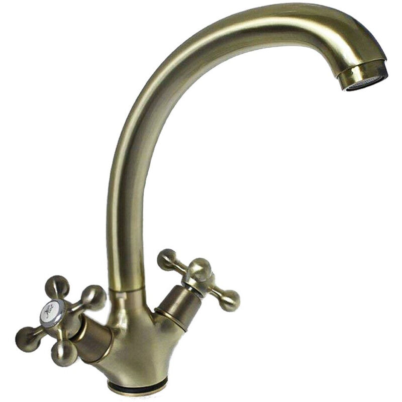 foto del prodotto rubinetto per cucina bronzato vecchio ottone vintage