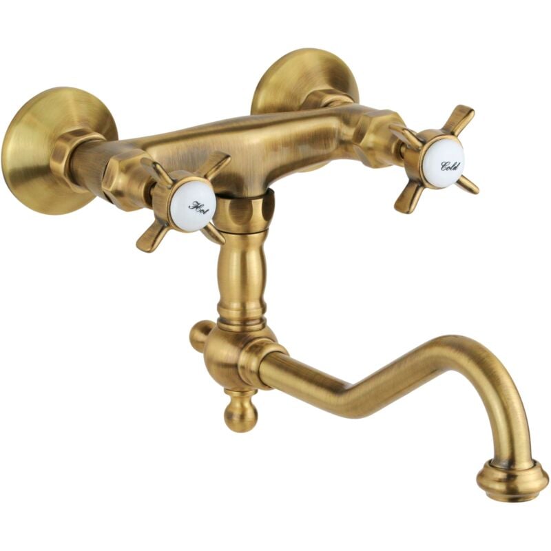 foto del prodotto rubinetto per cucina canna bassa colore bronzo gattoni london 1705117v0 bronzo