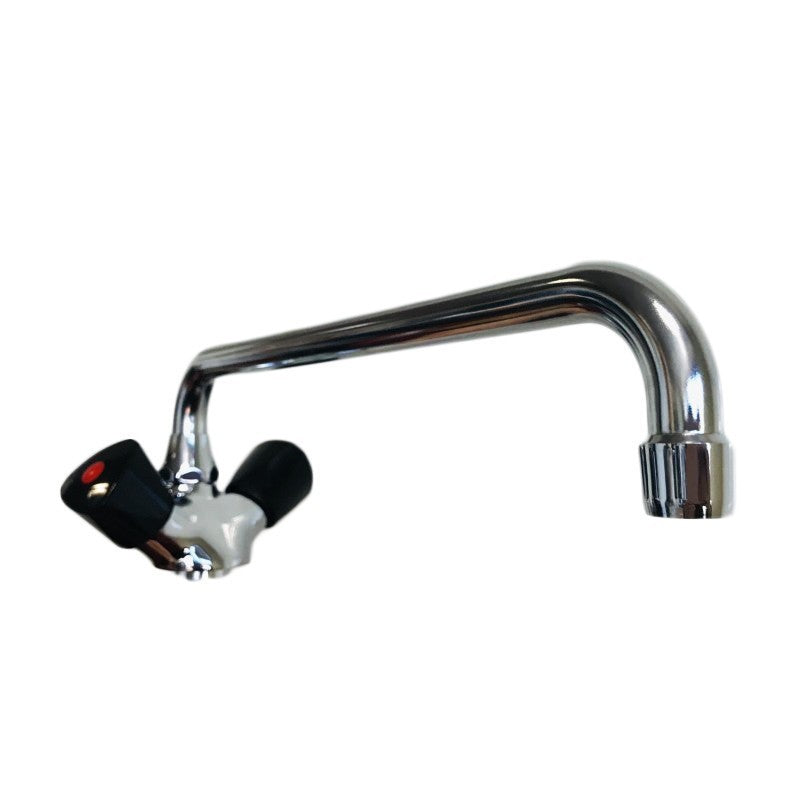 foto del prodotto rubinetto per cucina industriale con canna extralunga e maniglie nere ergonomiche