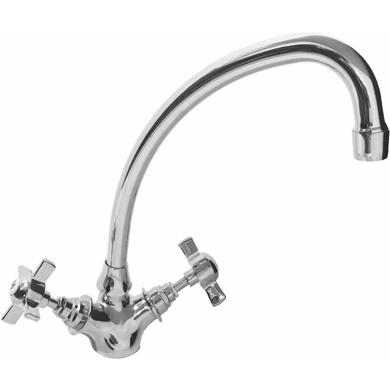foto del prodotto rubinetto per cucina vintage retr in ottone cromato