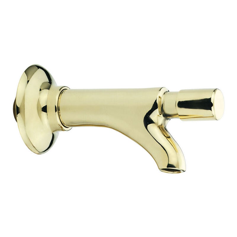 foto del prodotto rubinetto per fontanelle a pulsante con chiusura istantanea. giallo lucido idral