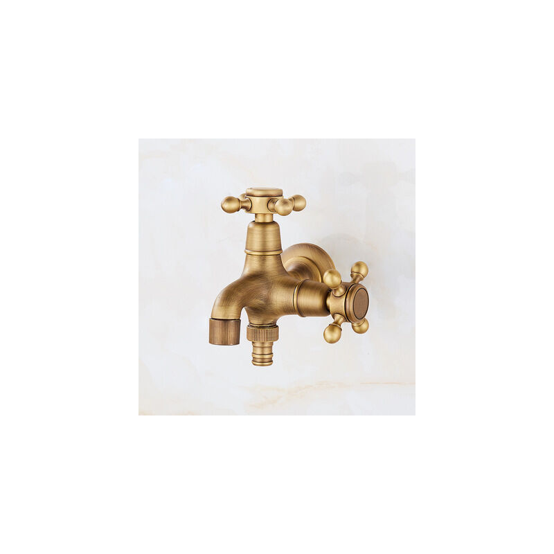 foto del prodotto rubinetto per l acqua a maniglia singola da parete in stile retr g1 2in, rubinetto per il lavandino del bagno, rubinetto per il lavaggio della
