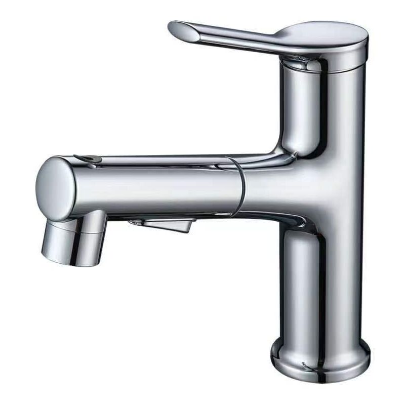 foto del prodotto rubinetto per lavabo a 3 modalit di spruzzo, miscelatore per lavello con doccetta estraibile, lega di zinco, cromo lucido, maniglia singola, acqua