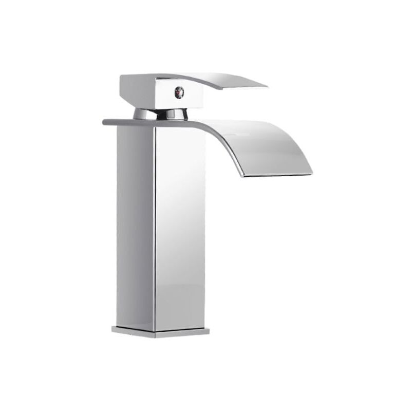 foto del prodotto rubinetto per lavabo a cascata rubinetto per lavabo caldo e freddo argento