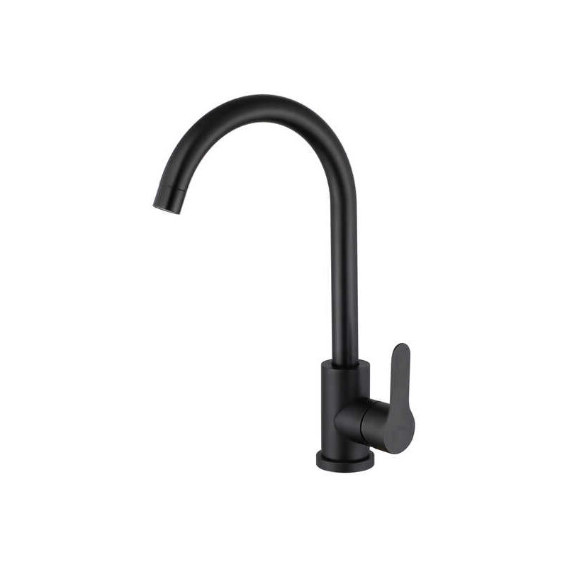 foto del prodotto rubinetto per lavabo da bagno girevole a 360 , rubinetto per lavabo da bagno con maniglia singola con aeratore staccabile, nero con tubo di