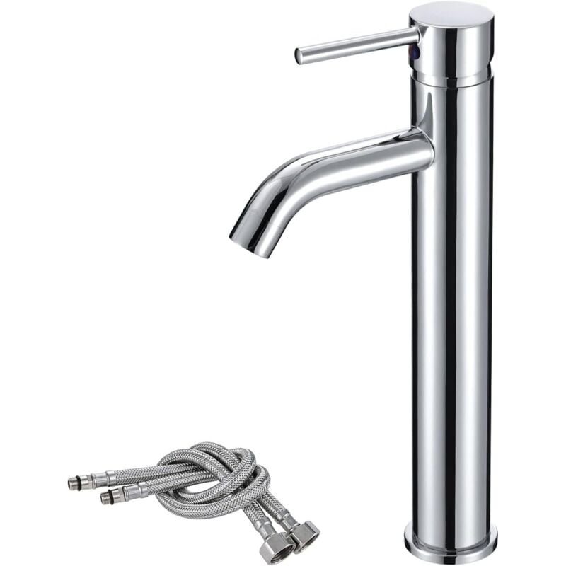 foto del prodotto rubinetto per lavabo da bagno rubinetti per lavabo alti e rialzati rubinetti per lavabo da appoggio in acciaio inossidabile a leva singola