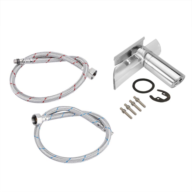 foto del prodotto rubinetto per lavabo da bagno rubinetto miscelatore acqua a cascata in vetro cromato spina ue g3 4 