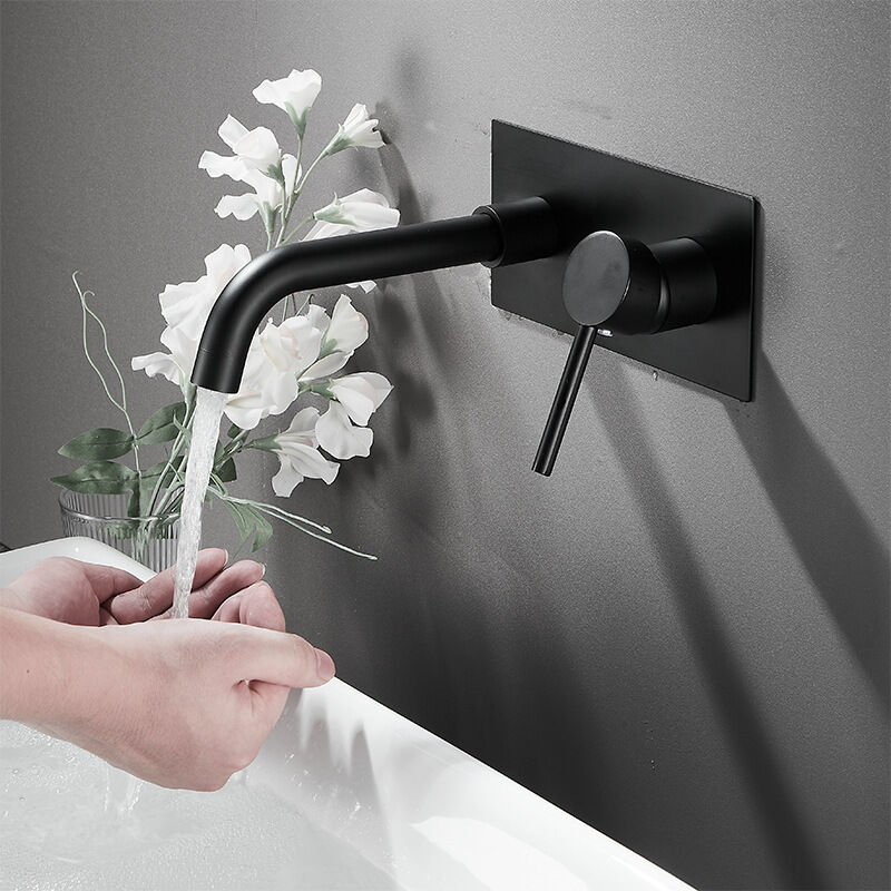 foto del prodotto rubinetto per lavabo da parete in rame di alta qualit , controllo dell acqua calda e fredda, tecnologia innovativa di verniciatura della superficie,