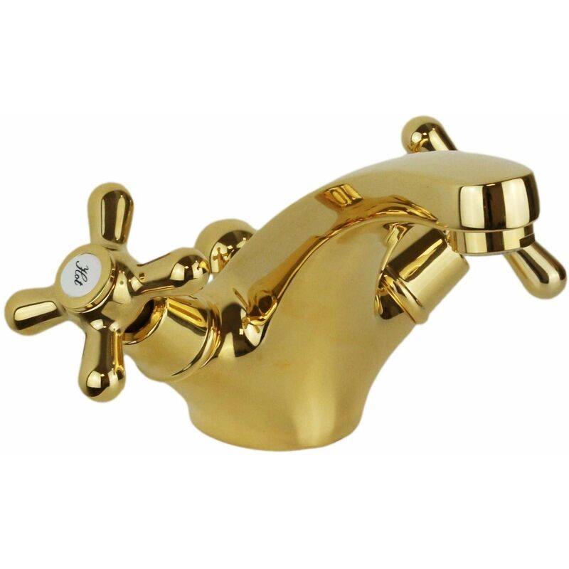 foto del prodotto rubinetto per lavabo doppia leva in colore oro gattoni calypso 5911 red0 oro