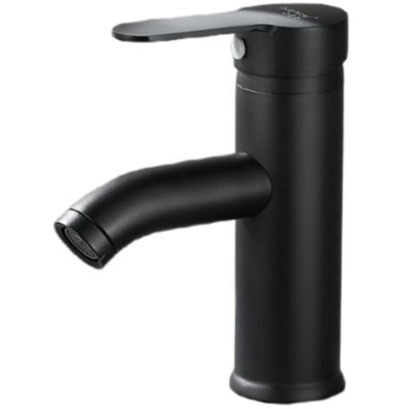 foto del prodotto rubinetto per lavabo nero opaco miscelatore acqua calda fredda nero
