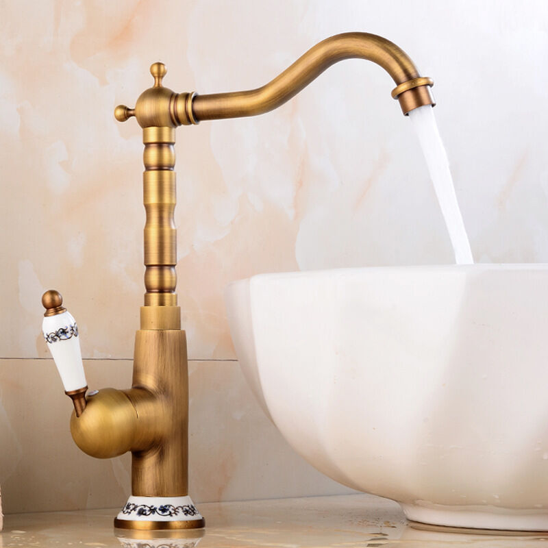 foto del prodotto rubinetto per lavabo retr miscelatore da bagno con tubo g3 8 miscelatore da cucina acqua calda e fredda bronzo