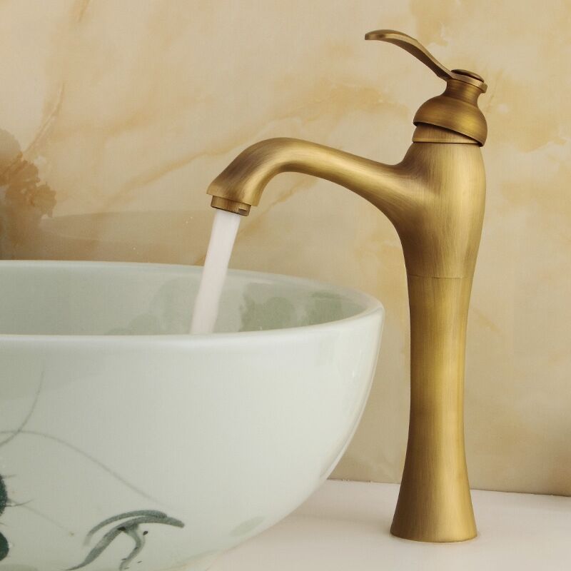 foto del prodotto rubinetto per lavabo retr rubinetto bagno alto miscelatore monocomando per cucina caldo e freddo regolabile 3 8 