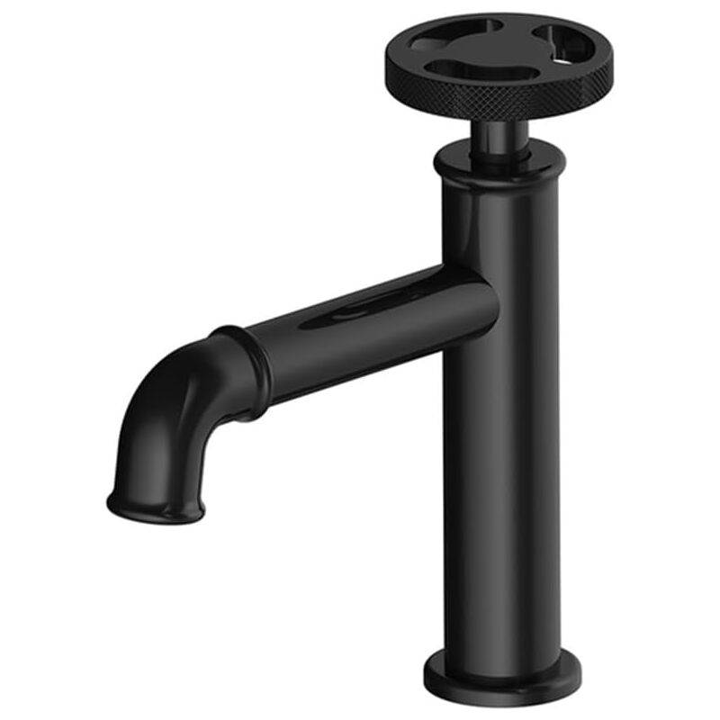 foto del prodotto rubinetto per lavabo stile industriale miscelatore per lavabo da bagno valvola in ceramica disponibile freddo e caldo nero