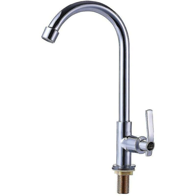foto del prodotto rubinetto per lavello con acqua fredda a maniglia singola, rubinetto per barra in acciaio inossidabile con montaggio su ponte ad arco alto a foro